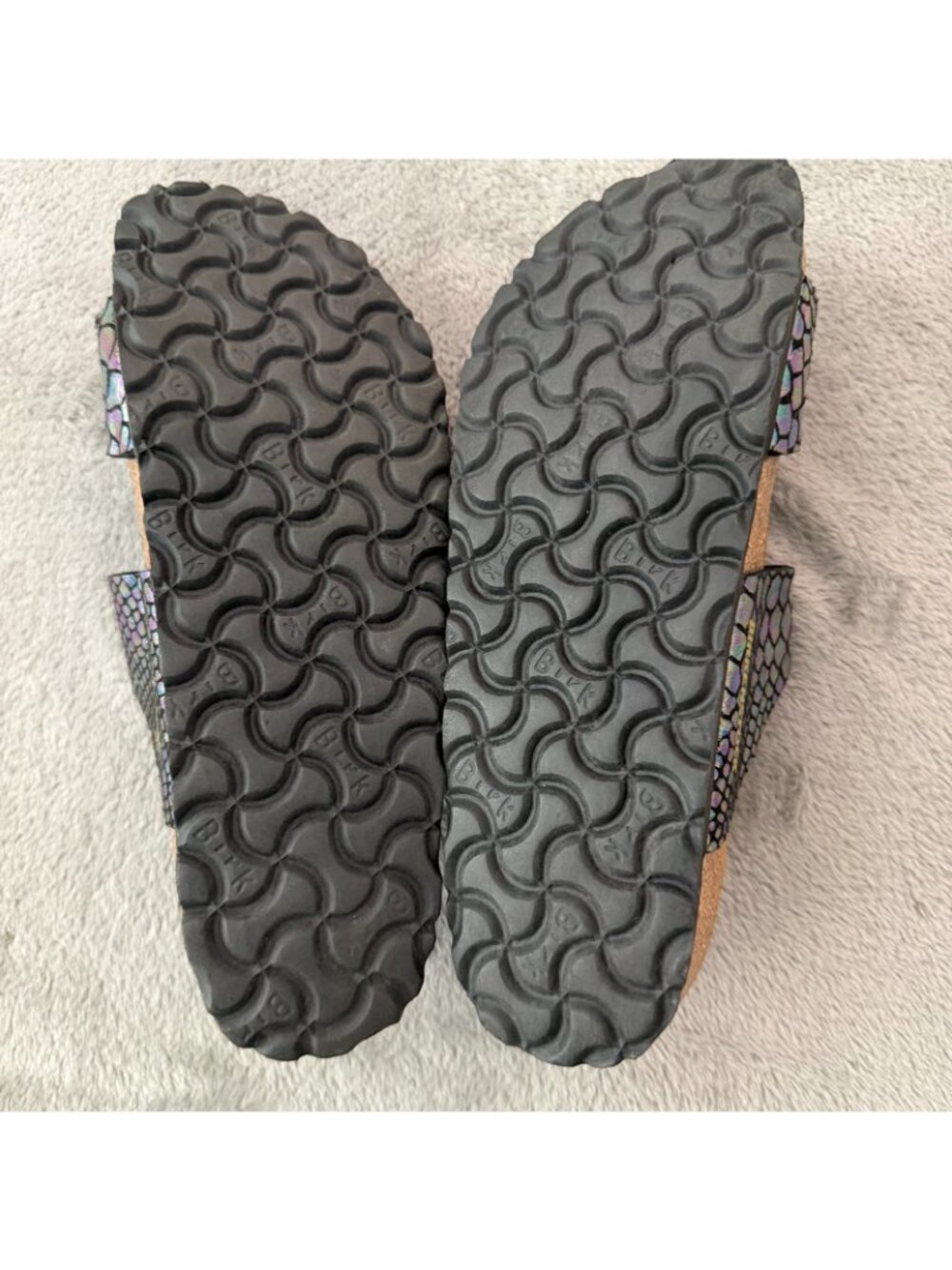 Birkenstock Sydney Vegan Sandals Shoes Womens 38 US 7 Shiny Snake Print - Picture 5 of 7